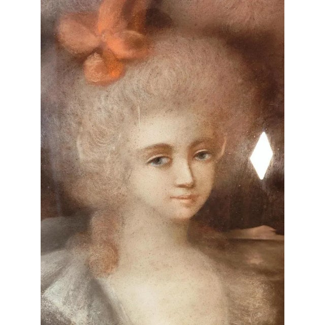 French Artist, Portrait, 18th Century, Pastel Drawing, Framed For Sale - Image 8 of 12