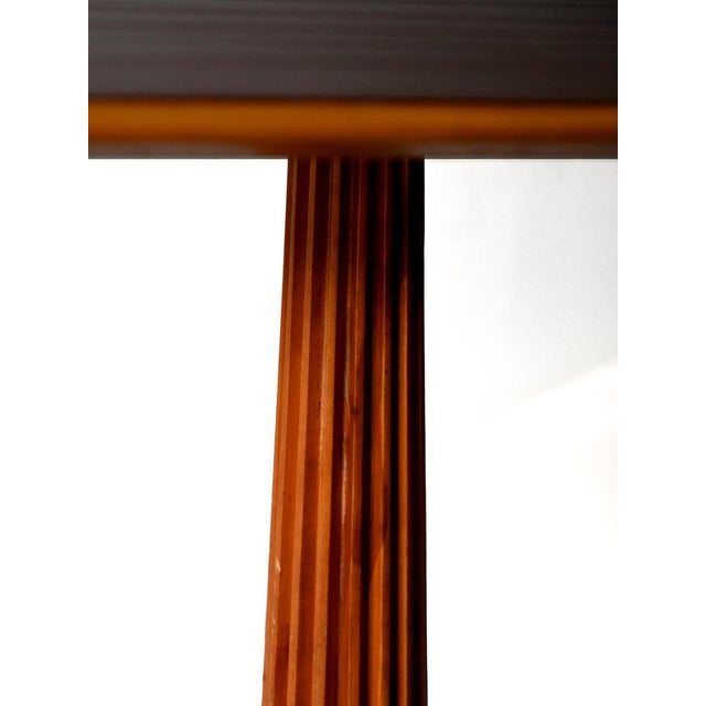 Brown Mahogany Bar Table with Steel Base, 1930s For Sale - Image 8 of 10
