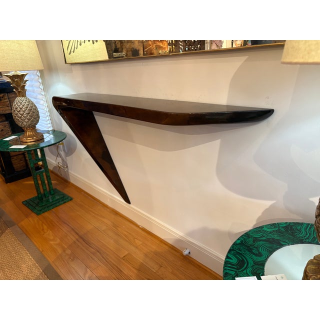 1980s 1980s Lacquered Goatskin Console Table Designed by Enrique Garcel For Sale - Image 5 of 12