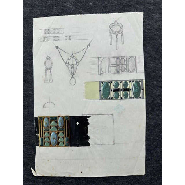 Original design by Carl Heinz Berberich, presumably for jewelry design from the Art Deco period. It depicts various...