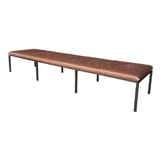 Helikon Leather Brass Long Bench For Sale