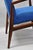 Jens Risom Vintage Jens Risom Style Rosewood Mid Century Modern Blue Fabric Lounge Chairs- a Pair For Sale - Image 4 of 11