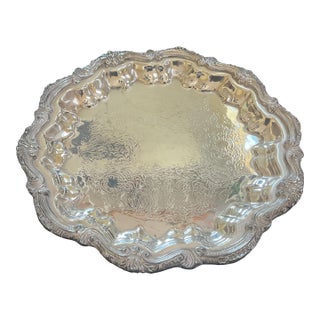 Vintage Silver Plate Tray Stamped " English Silver " 629/13 For Sale