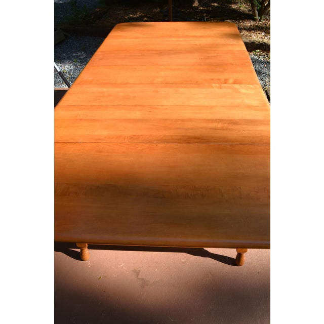 Vintage Watertown Slide Mid Century Maple Wood Extending Drop Leaf Dining Table W/ 3 Leaves For Sale - Image 4 of 15