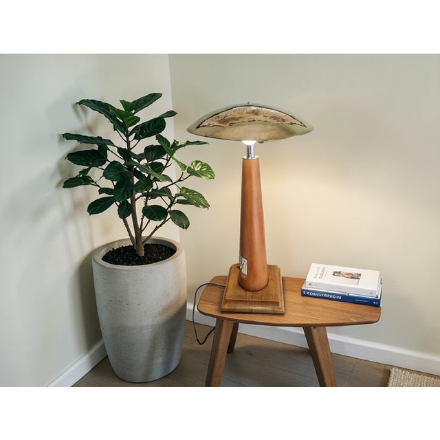 Vintage Table Lamp in Wood, 1970 For Sale - Image 15 of 18