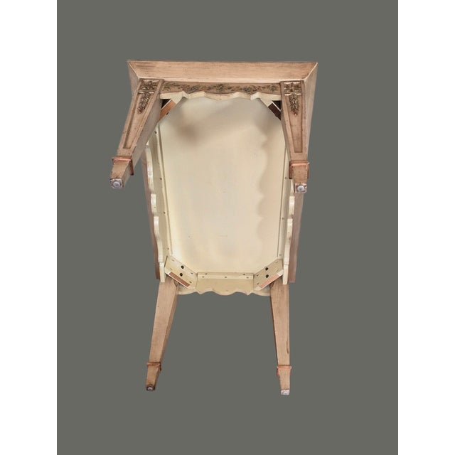 Vintage Italian Hand Painted Floral Garland Distressed Accent Side Center Tray Table For Sale - Image 12 of 13
