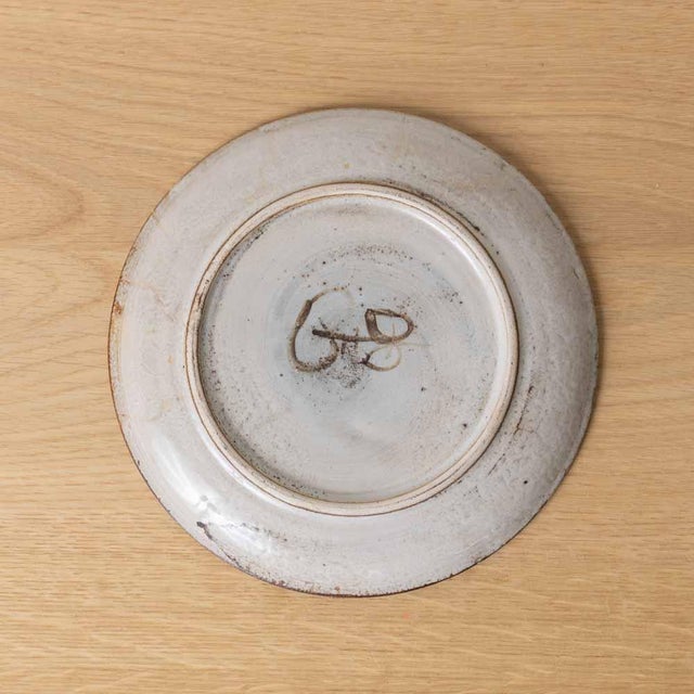 Mid 20th Century French Ceramic Painted Rooster Plate by Gustave Reynaud For Sale - Image 9 of 9