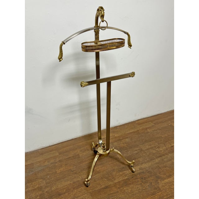 Mid-Century Modern C. 1960s Italian Mixed Metal Valet Stand With Horse and Hooves Motif For Sale - Image 3 of 9