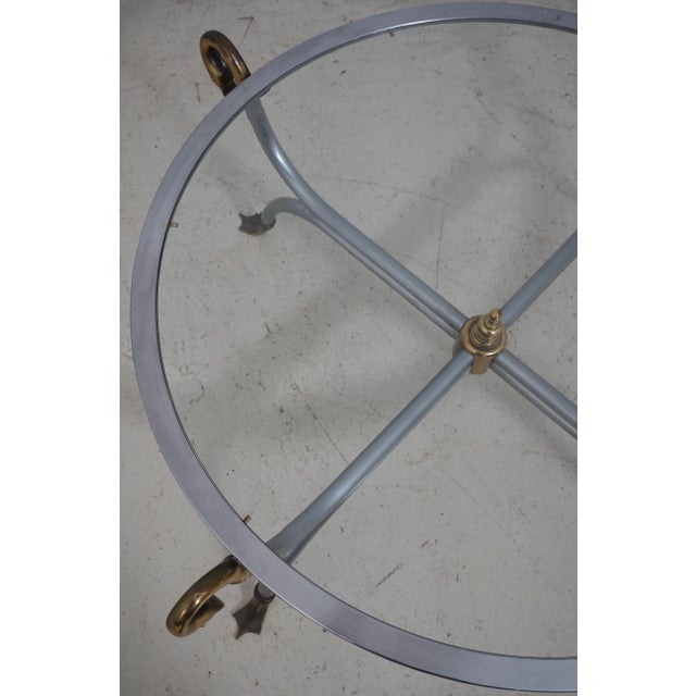 Silver Round Steel & Brass Swan Head Coffee Table For Sale - Image 8 of 12
