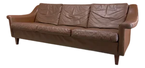 Mid 20th Century Danish Modern Leather Sofa