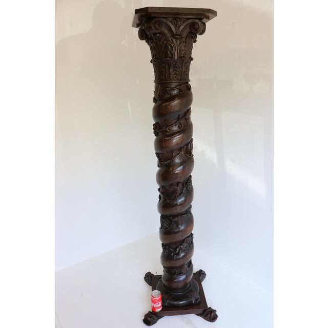 Antique French Oak Pedestal, 1860 For Sale - Image 10 of 11