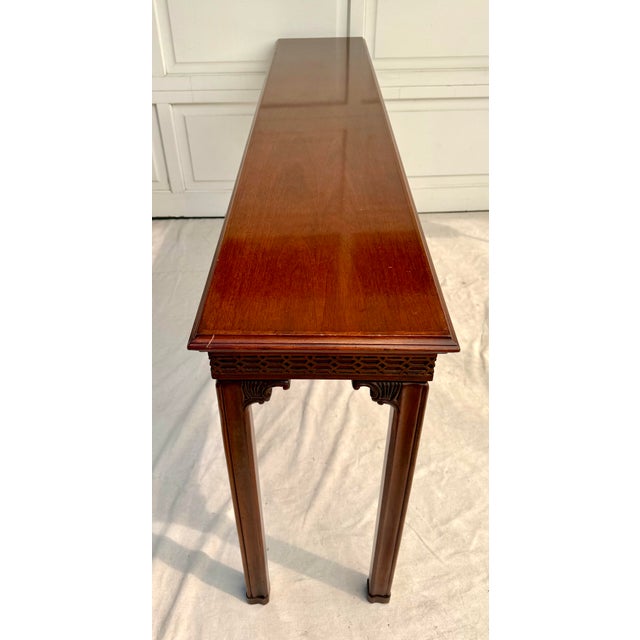Mid-Century Chinese Chippendale Style Mahogany Console Table For Sale - Image 9 of 11