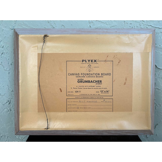 1970s Vintage 1974 Signed Coastal Seabird Painting “Rest-Awhile” by Mahé For Sale - Image 5 of 6