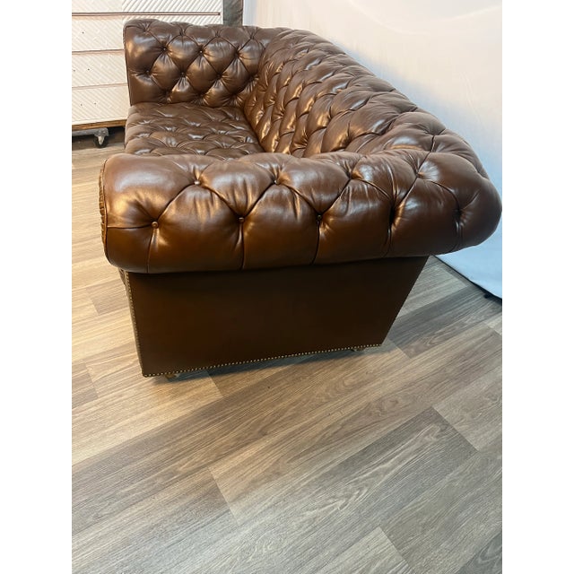 English Mid 20th Century LoeBlein Chesterfield Sofa For Sale - Image 3 of 10