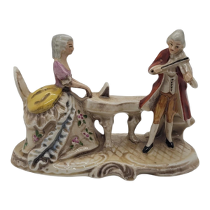 Vintage GDR East Germany Porcelain Figurine Musical Duo Violin Piano 11821