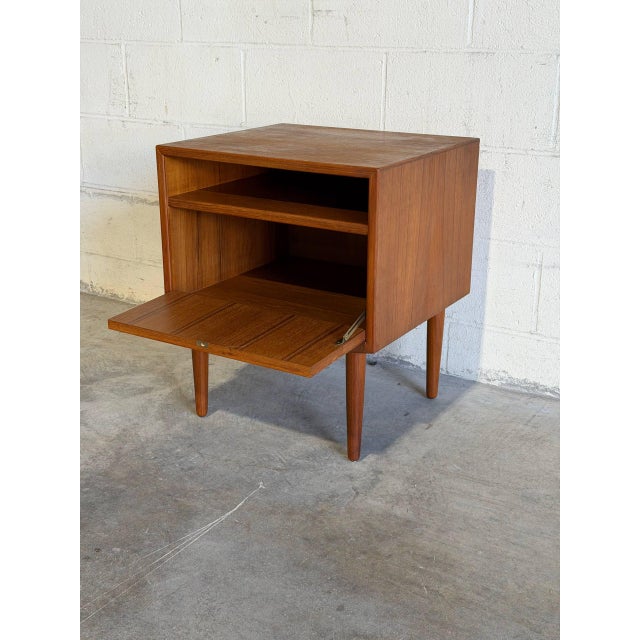 Mid-Century Modern Teak Wood Nightstand by Arne Vodder Danish Minimalist Side Table Denmark 1960s For Sale - Image 3 of 10