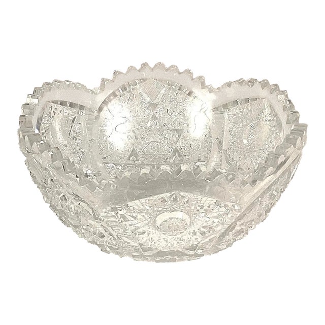 Late 19th Century ABP-Superior Large Cut Crystal Center Bowl For Sale