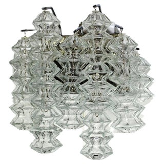 Large Chrome Pagoda Sconces by J. T. Kalmar, 1960s, Set of 2 For Sale
