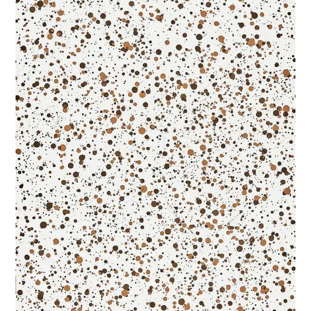 Contemporary Sample - Hinson for The House of Scalamandré Spatter Wallcovering, Brown on White For Sale - Image 3 of 3