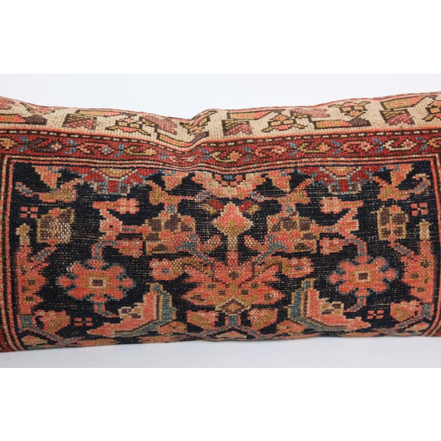 Navy Blue Antique Persian Melair Style Handwove Rug Pillow Cushion - For Sale - Image 8 of 11