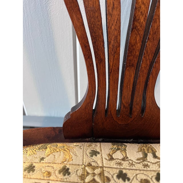 Antique Mahogany Art Nouveau Settee For Sale - Image 11 of 12