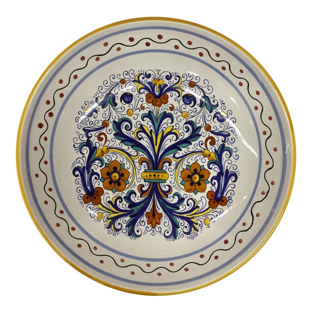 Vintage Italian Ceramica Nova Deruta Large Bowl | Chairish