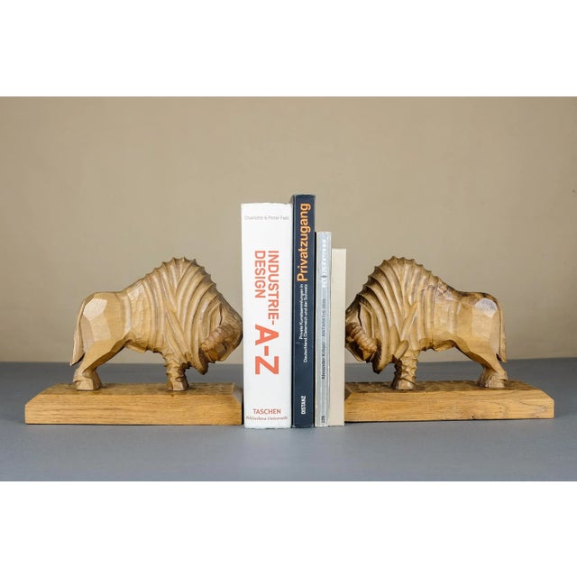 Mid-Century Modern Mid-Century Handmade Bull Bookends, Set of 2 For Sale - Image 3 of 18