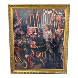 Late 20th Century Large Framed Paolo Uccello Battle of San Romano Renaissance Art Print For Sale
