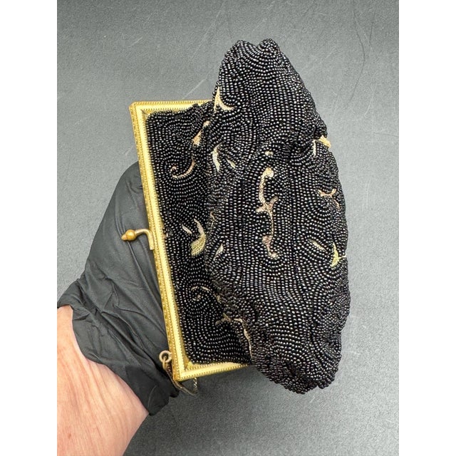 Glass Antique Longchamps French Micro-Beaded Embroidered Purse For Sale - Image 7 of 8