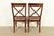 English Country Farmhouse Carved Walnut X-Back Side Chairs or Dining Chairs, Pair For Sale - Image 11 of 13