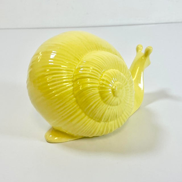 1970s Vintage Folk Art Boho Chic Hollywood Regency Large Snail Figurine For Sale - Image 9 of 13