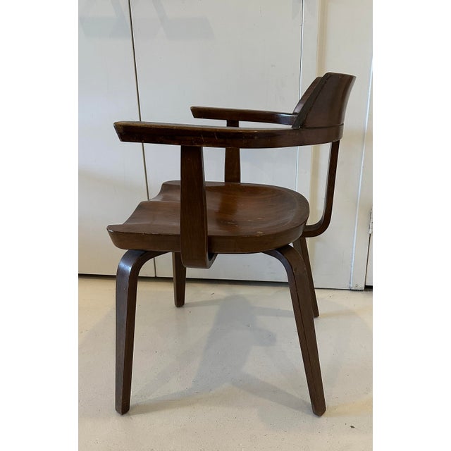 Set of 4 dining chairs in the style of Walter Gropius: Attributed to Thonet in Austria in 1950's. No label or maker's...