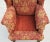 Wood Vintage Chippendale Wingback Damask Armchair For Sale - Image 7 of 8