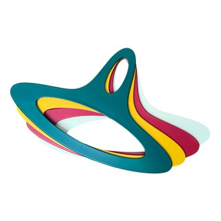 Mid-Century Modern German Space Age Green, Red, Yellow, White Coat Hangers by Jürgen Lange for Schönbuch, 1960s, Set of 4 For Sale