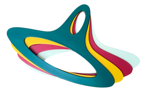 Mid-Century Modern German Space Age Green, Red, Yellow, White Coat Hangers by Jürgen Lange for Schönbuch, 1960s, Set of 4