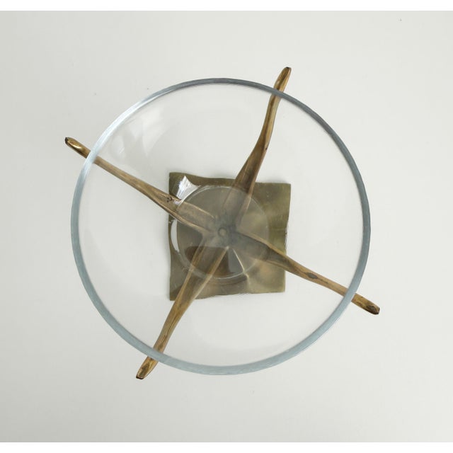 Mid-Century Modern 1950s Bronze & Glass Footed Candy Dish For Sale - Image 3 of 8