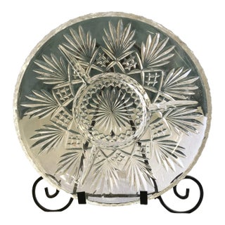 Antique Cut-Glass Large Divided Glass Platter/Dish/Tray For Sale
