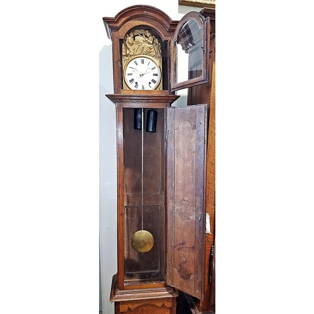 18c French Country Tall Case Grandfather Clock For Sale - Image 9 of 17