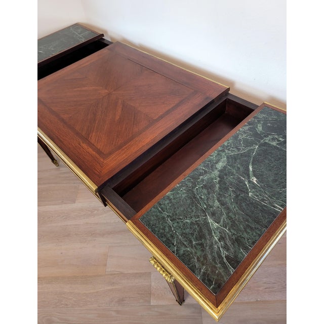 Auburn Scarce Louis XVI Neoclassical Gentleman's Flip-Top Mirror Bureau Dressing Table Writing Desk Vanity Manner of Jean-Henri Riesener For Sale - Image 8 of 12