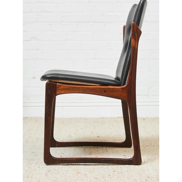 Black Rare Set of Danish Vamdrup Stolefabrik Rosewood Dining Chairs Vendor Vintage For Sale - Image 8 of 9