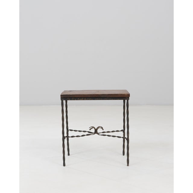 20th Century French Metal and Wooden Side Table With Twisted Legs For Sale - Image 18 of 18