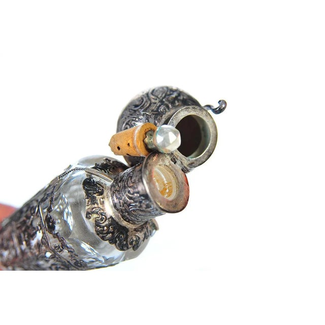 Victorian Crystal & Silver Perfume Bottle For Sale - Image 9 of 10