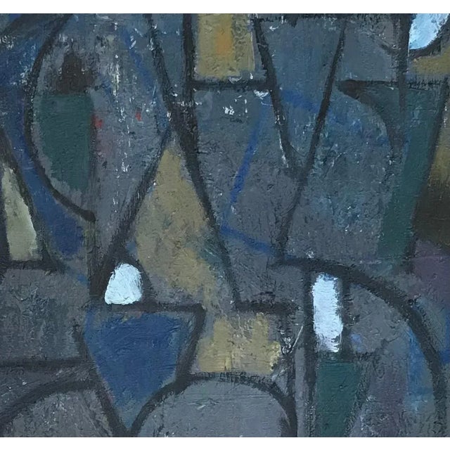 M.R., Abstract Composition, Oil on Canvas For Sale - Image 4 of 8