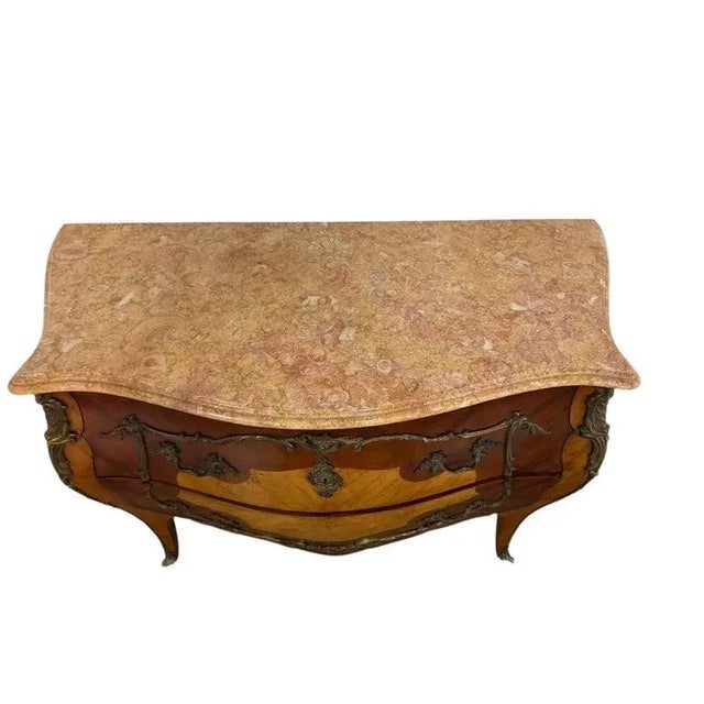 Wood Pair of Spanish Bombe Chests With Portuguese Marble Tops For Sale - Image 7 of 15