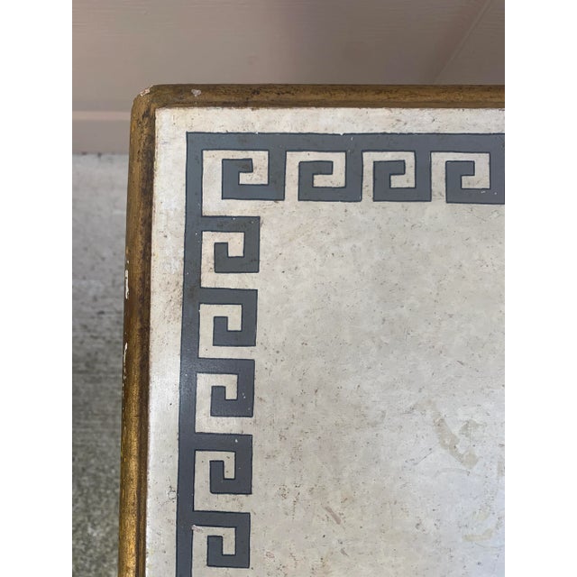 Cream Italian Greek Key Nesting Tables in Aged Silver Leaf & Gilt, Set of Three For Sale - Image 8 of 13