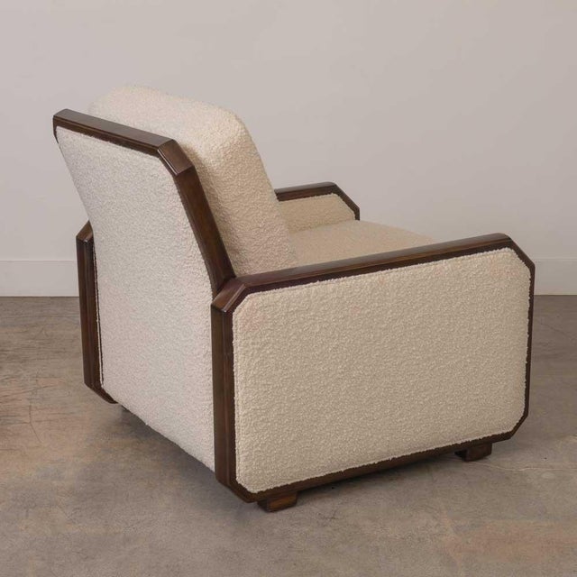 Wood Mid 20th Century French Art Deco Wood and Upholstered Chair For Sale - Image 7 of 16