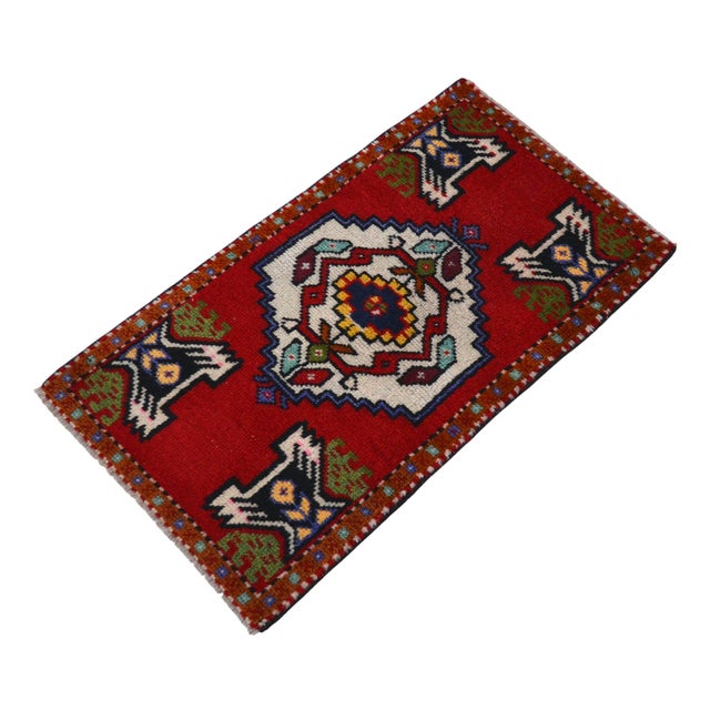 1980 Hand Made Mat Small Turkish Rug - 1′9″ × 3′1″ For Sale - Image 6 of 12