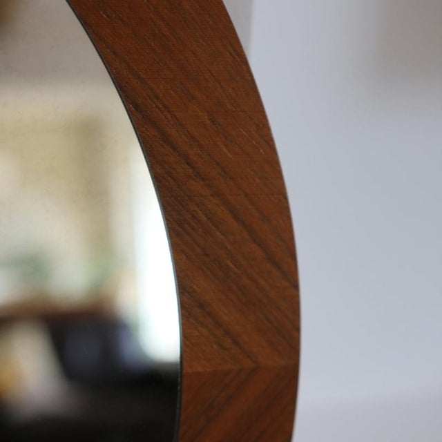 Copper Scandinavian Glass and Teak Mirror, 1960s For Sale - Image 8 of 15