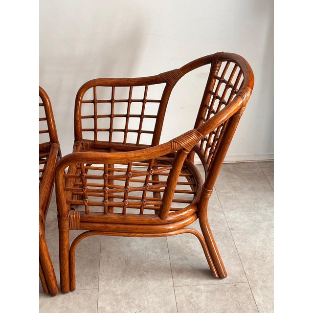 Italian Woven Bamboo Armchairs, 1960s, Set of 2 For Sale - Image 12 of 15