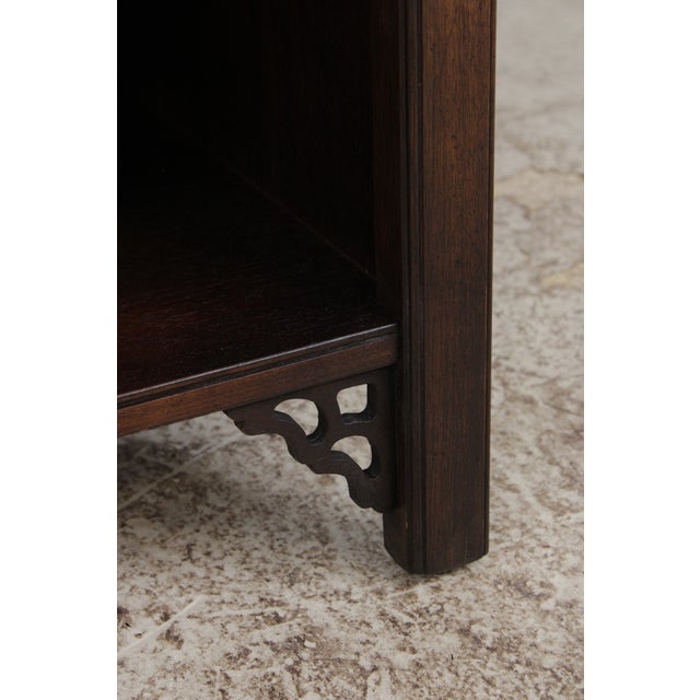 Pair Knob Creek Walnut Mahogany Open Bookcase For Sale - Image 14 of 16